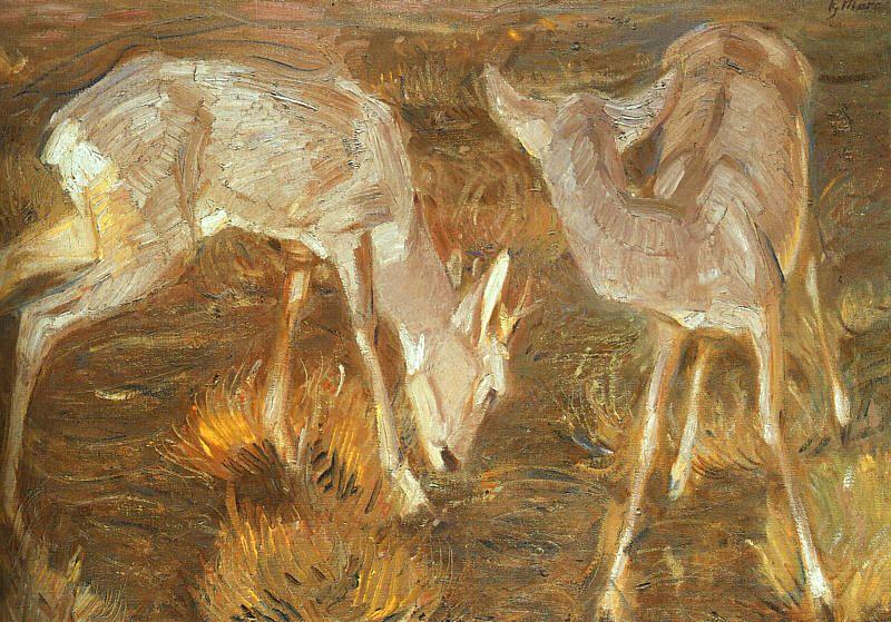 Franz Marc Deer at Dusk France oil painting art